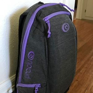 Rip Curl backpack - heather grey, purple accents